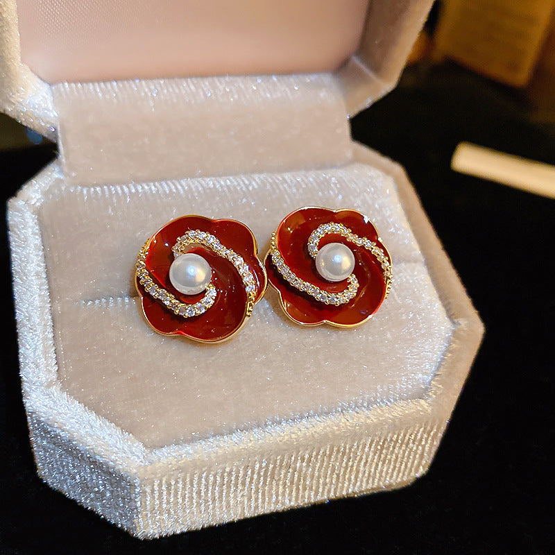 Oil Round Geometric Retro Fashion Elegance Earrings
