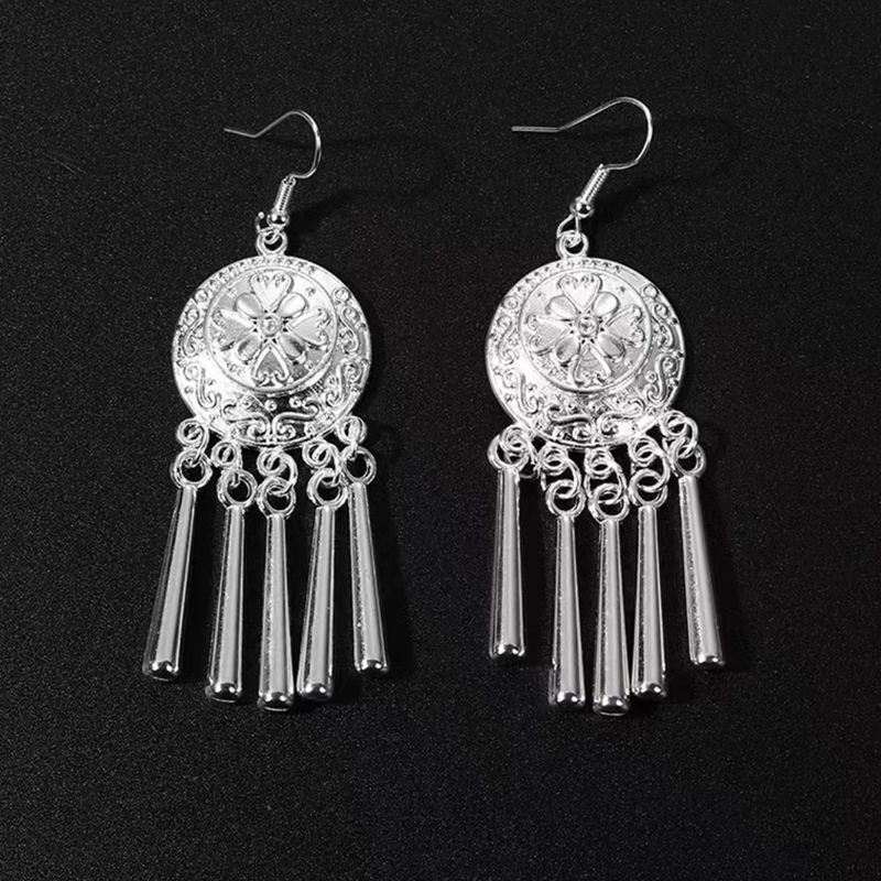 Imitation Miao Sier Ethnic Style Peacock Earrings