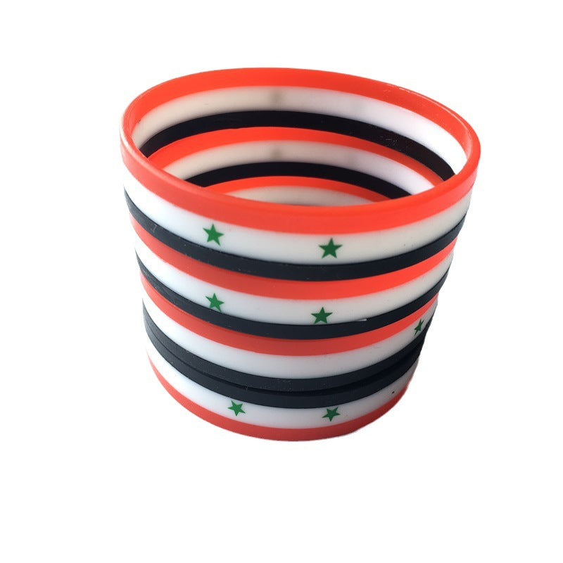 Syrian Green Layered Hand Personality Rubber Wrist Bracelet