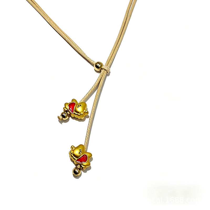 Elegant National Fashion Horse Golden Clothing Necklace
