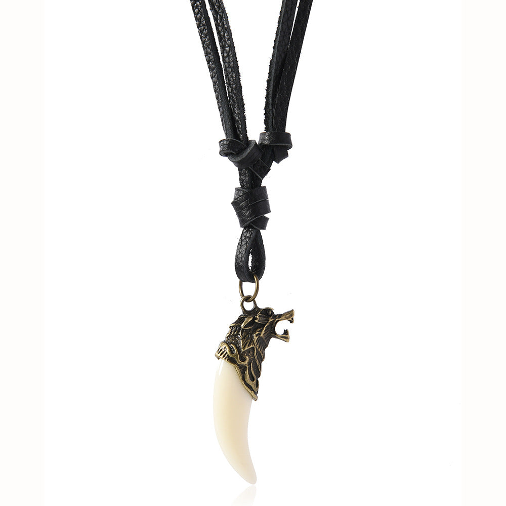 Men's Ornament Simple Adjustable Creative Vintage Wolf Necklaces