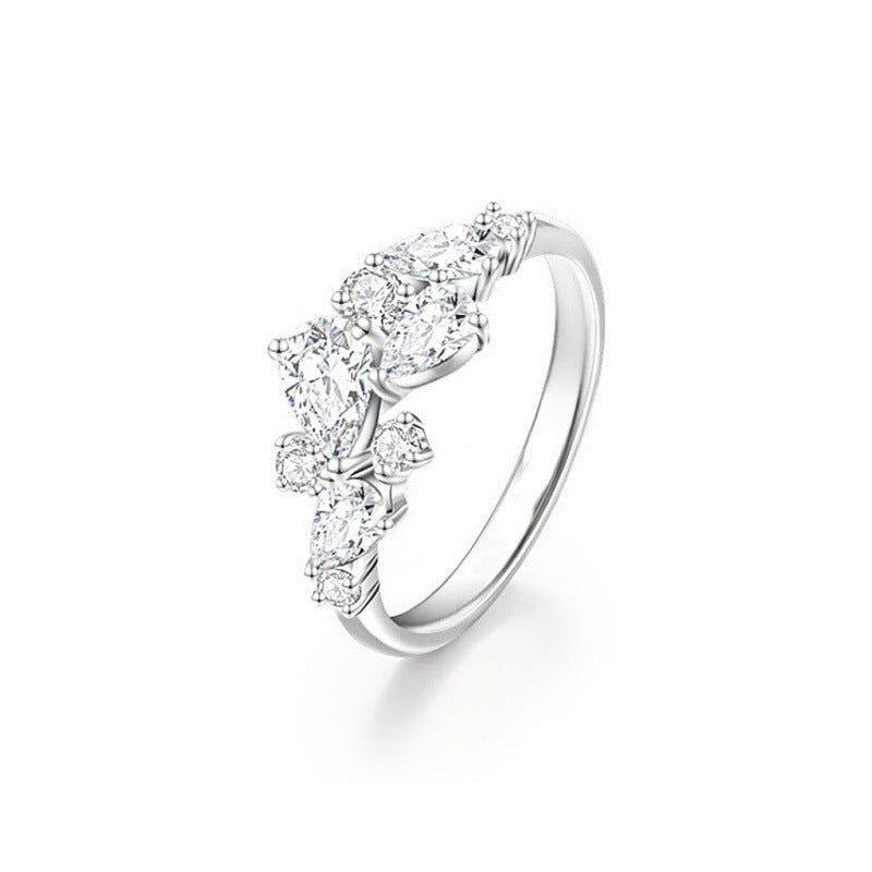 Wisteria Flower Series Couple Adjustable Opening Niche High Ring