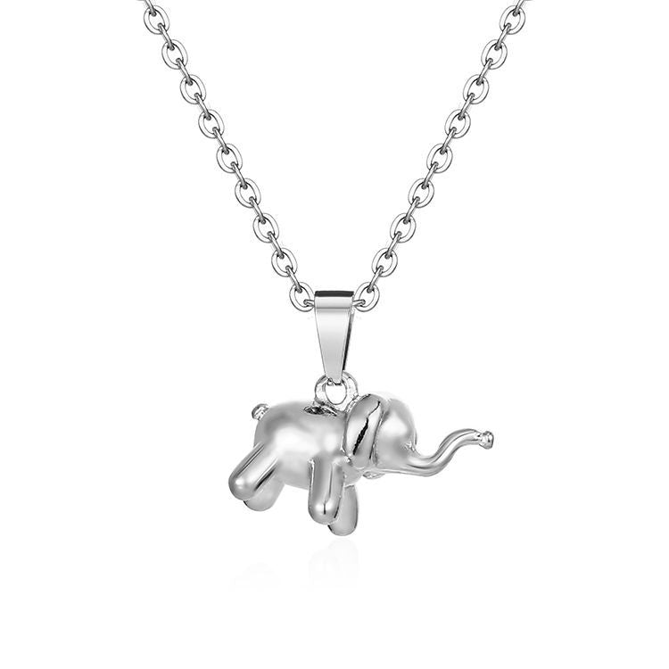 Women's Fashion Mini Stainless Steel Elephant High Sense Necklaces