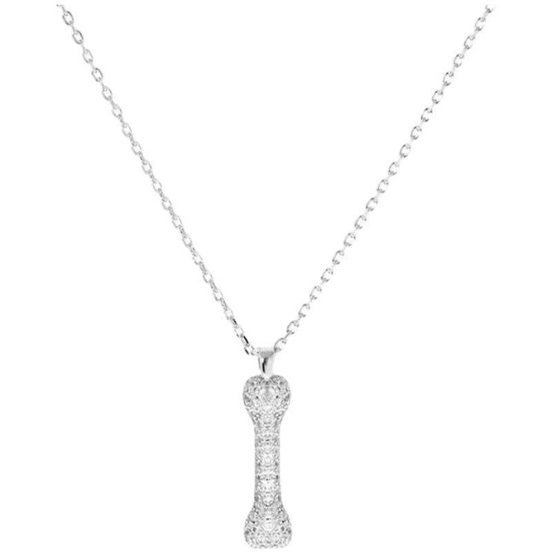 Women's & Men's Bone Trendy Hip Hop Design Full Diamond Necklace
