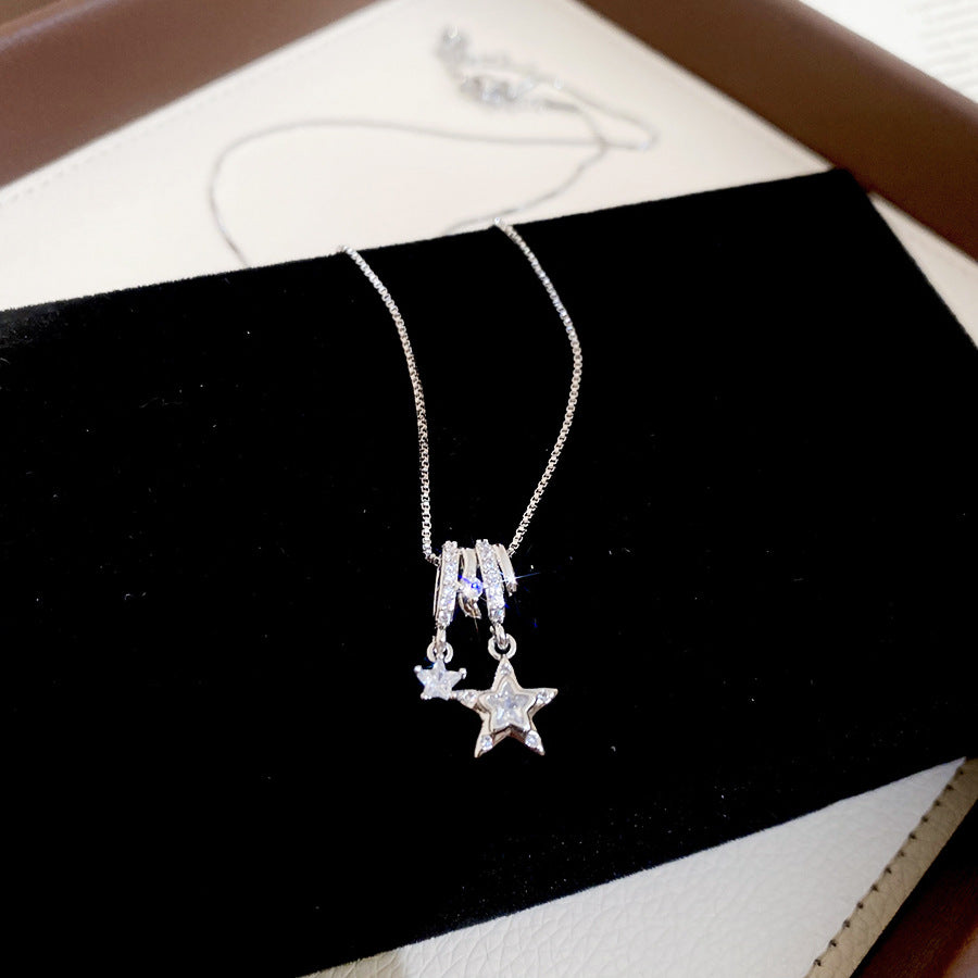Sier Sparking Zirconium Light Luxury High-grade Clavicle Chain Pendants