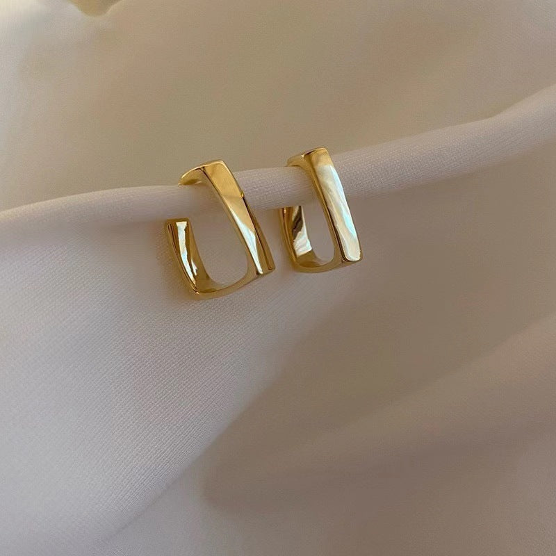Women's Sier Needle Retro Geometric Metal Design Earrings