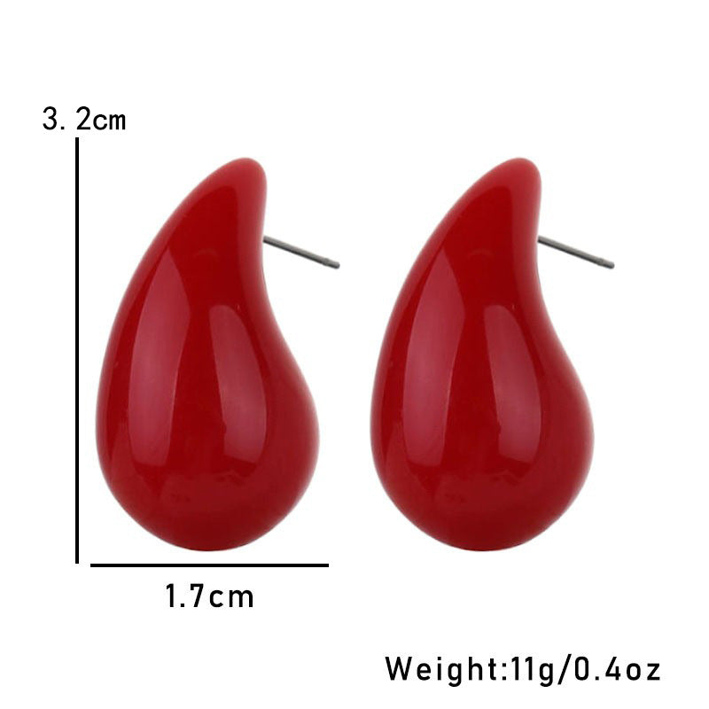 Women's Christmas For Vintage Wine Red Acrylic Earrings