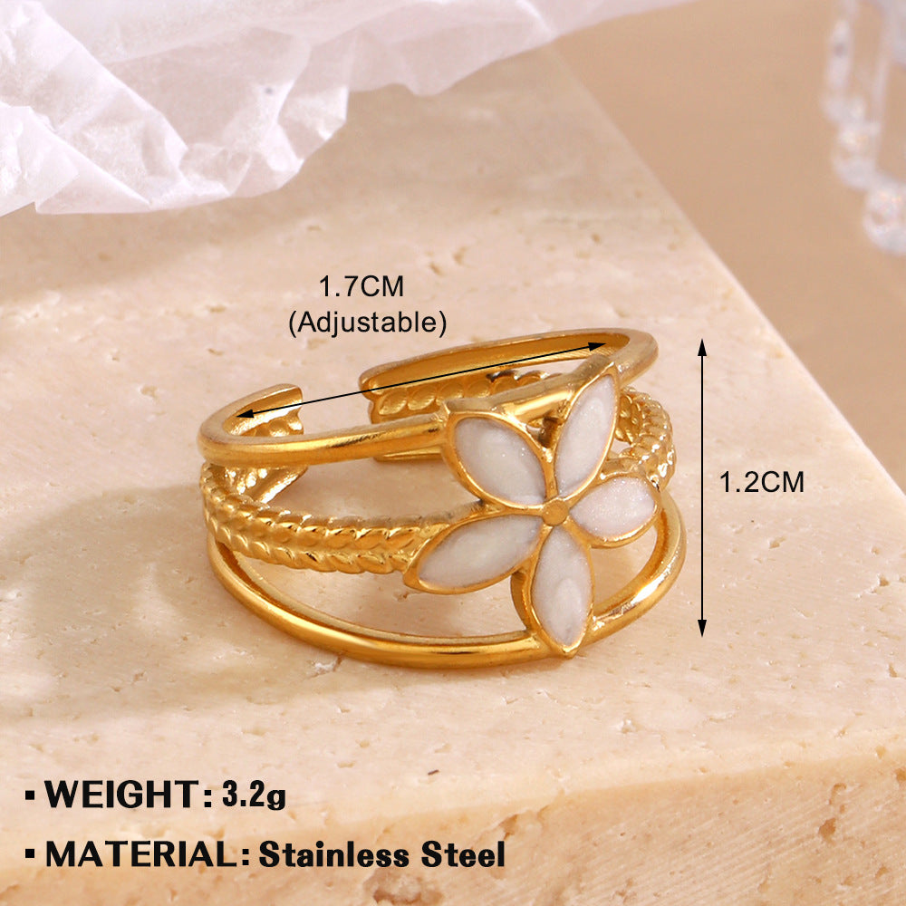 Women's White Drip Round For Personalized Hip Rings