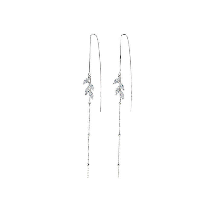 Women's Leaf Tassel Elegant Wild Long Temperamental Ear Line