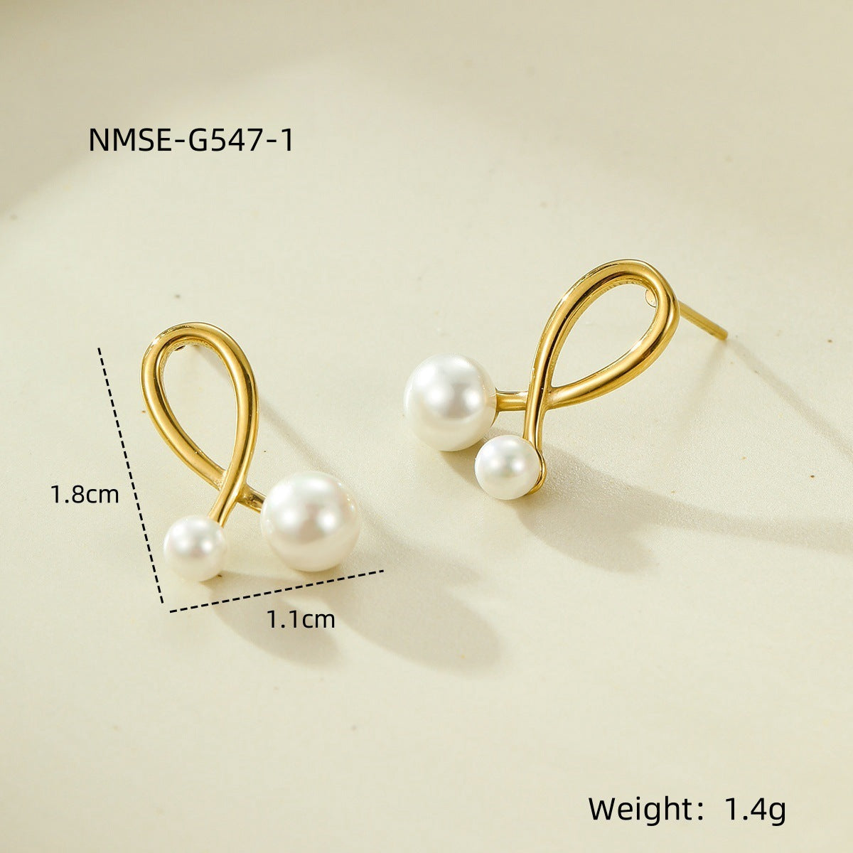 Exquisite Elegant Stainless Steel Knotted Pearl Earrings