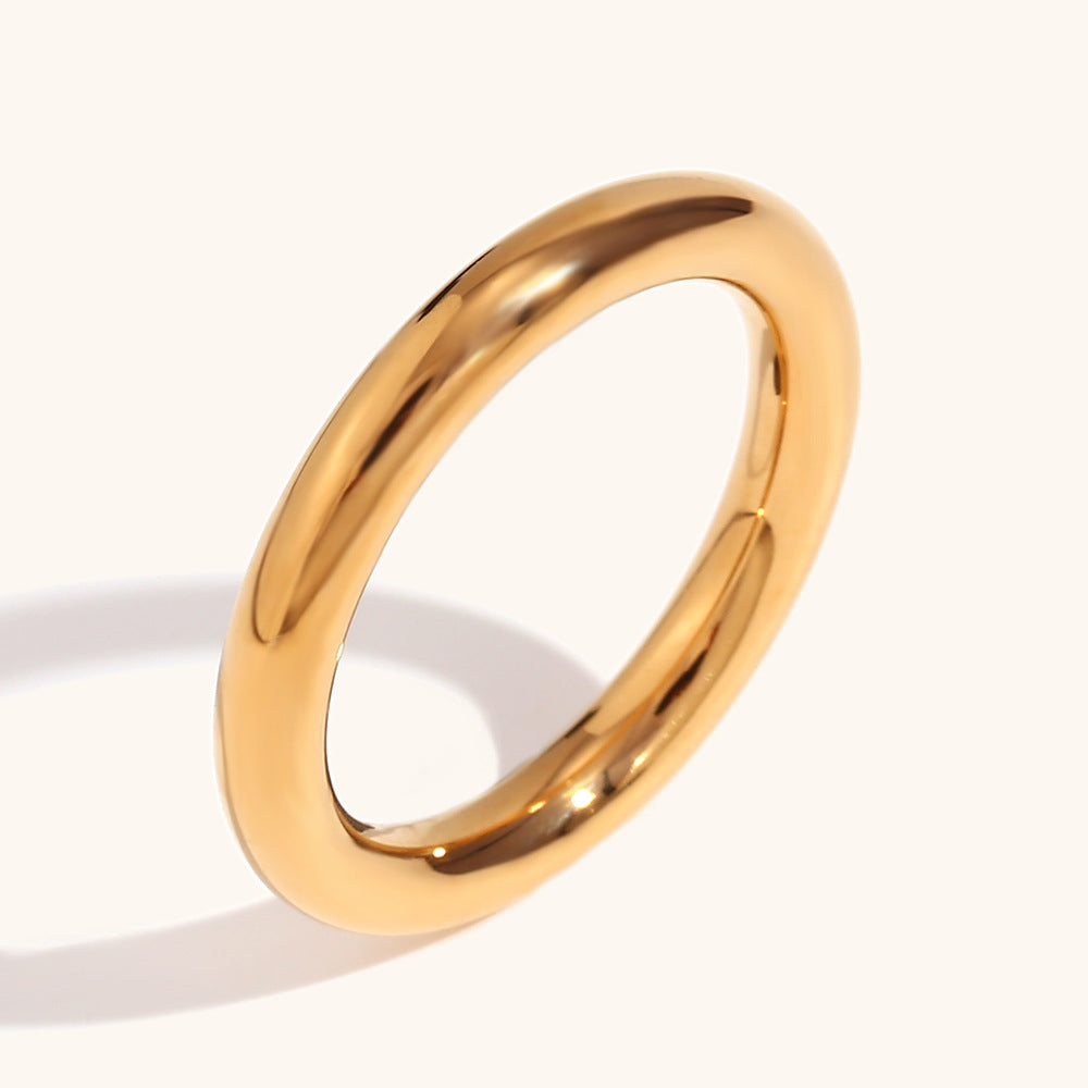 Women's Zircon Simple Three-piece Stainless Steel Gold Plated Light Luxury Ring