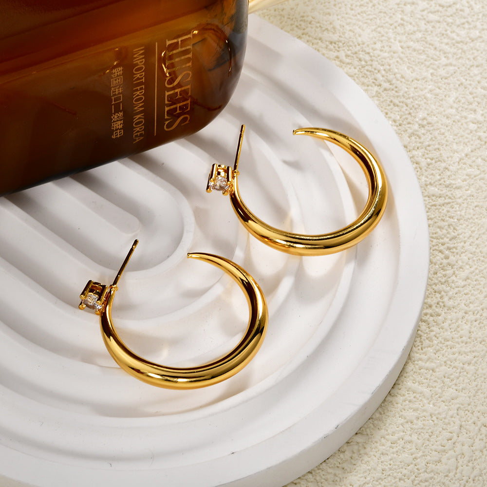 Big Ear Exquisite High-grade Personality Generous Sier Earrings