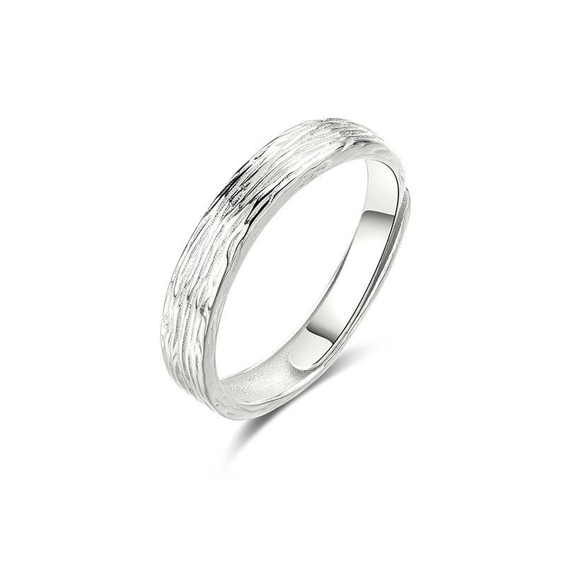 Men's Vintage Thai Sier Personality Distressed Single Creative Unisex Style Ring