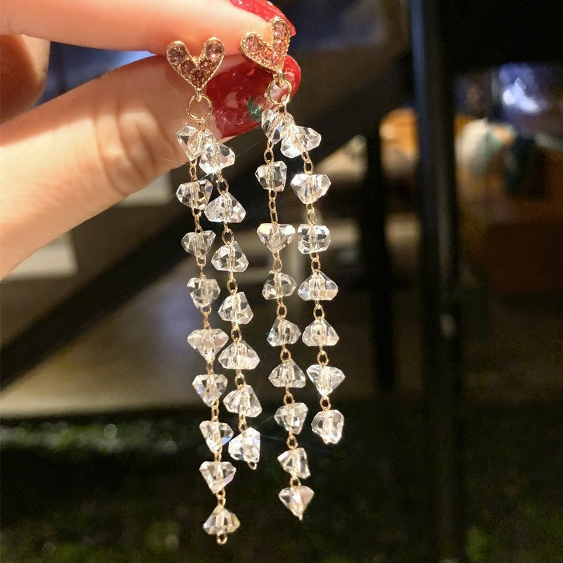 Women's Needle Elegant Long Tassel Thin Effect Earrings