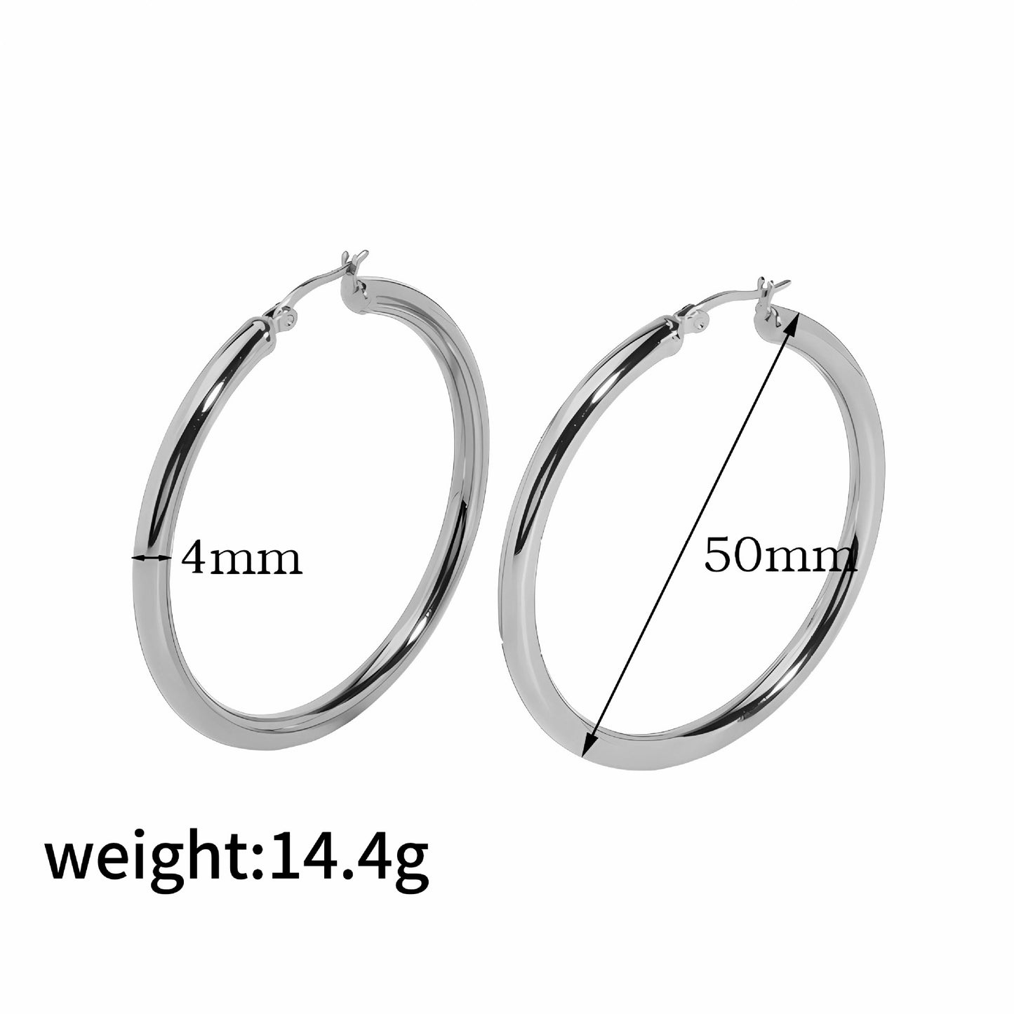 Women's Gold Stainless Steel Exaggerated Circle Hollow Earrings