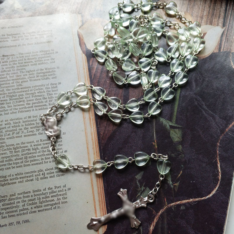 Rosary Acrylic Bead Ten Z Frame Necklace
