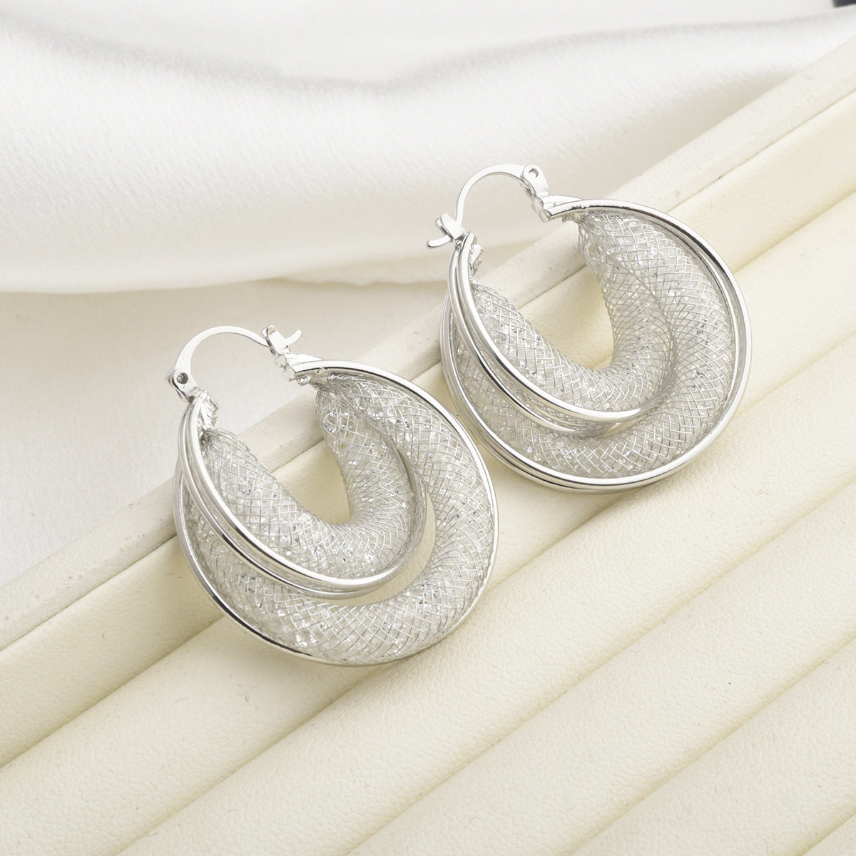 Luxury High Sense Super Shiny Crystal Clip Niche Design Rings