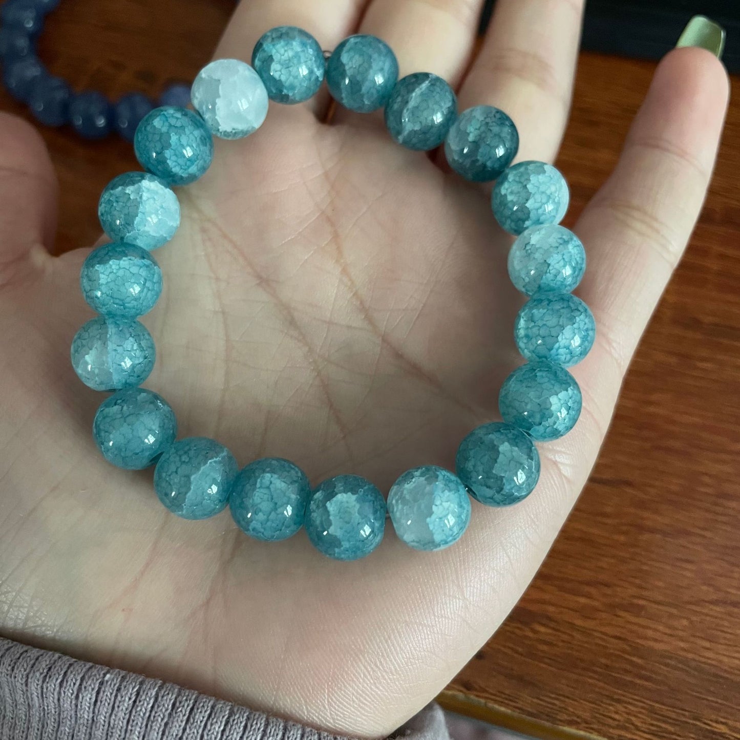 Cystal Crack Glass Bead Crystal Imitation Natural Jade Bracelets