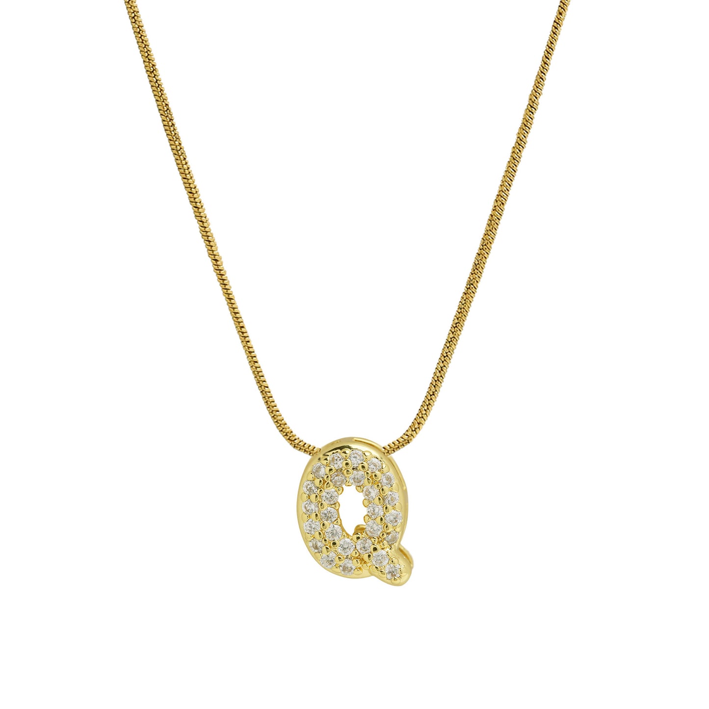 Women's Small Letters Stainless Steel Snake Chain Pendants