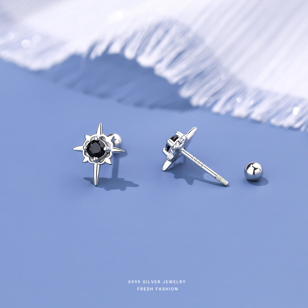 Affordable Luxury Fashion Niche Black White Earrings