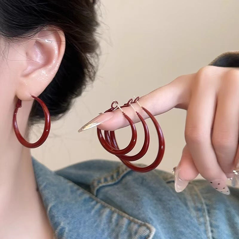 Women's Style High-grade Large Hoop Light Luxury Ear Clip Earrings