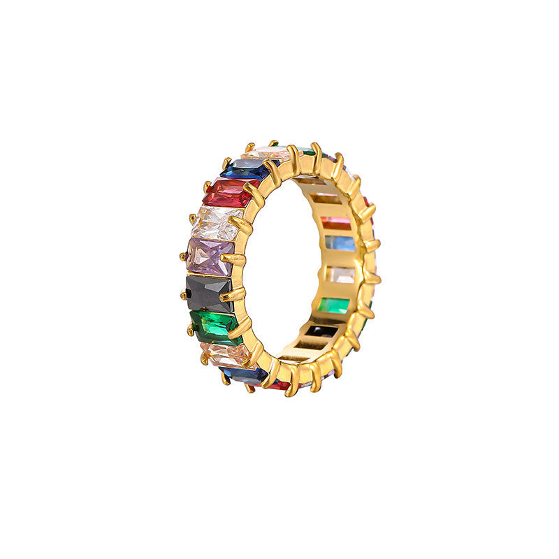 Light Luxury Minority Color Personality Fashion Geometry Rings