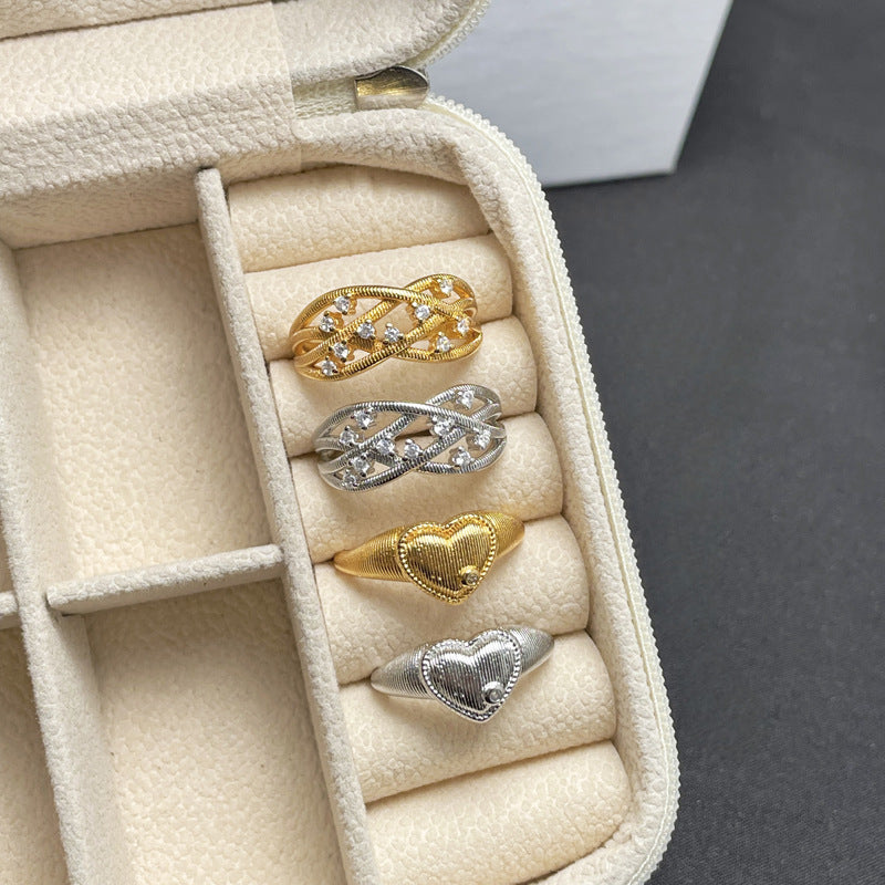 Women's Winding Woven Love Exquisite Open For Retro Rings