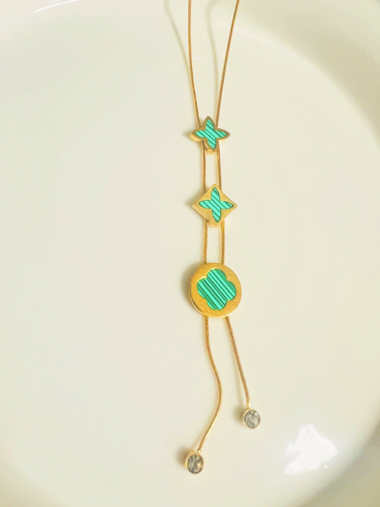 Titanium Steel Three-color Clover Trendy Summer Necklaces
