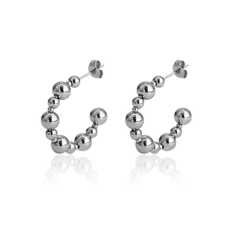 Bead Ear Stainless Steel Small Golden Rings