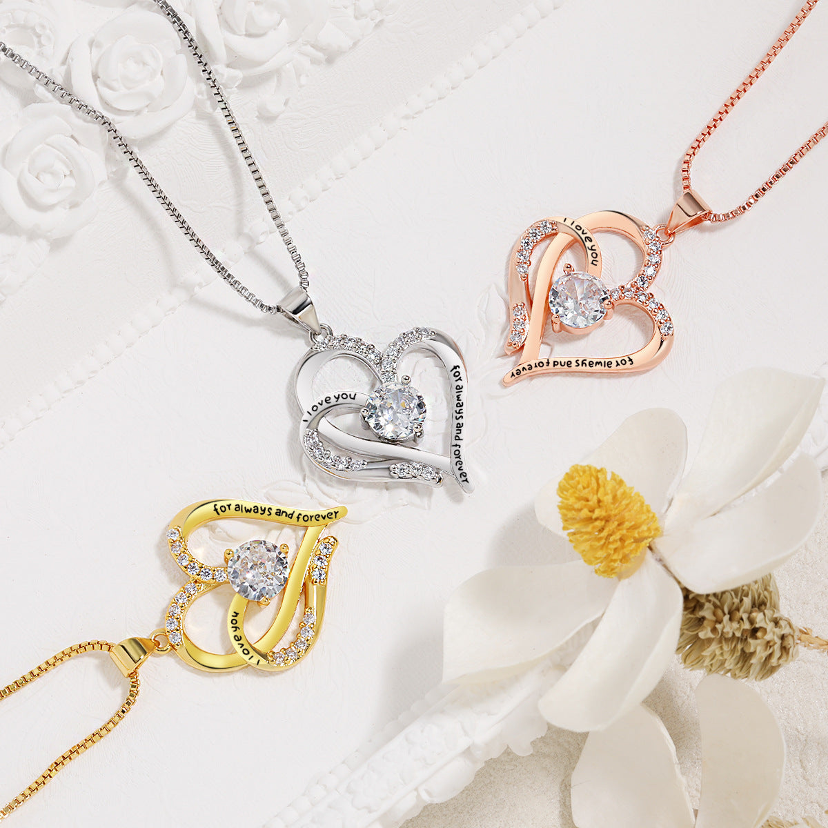 Women's Heart To Romantic Clavicle Chain Double Necklaces