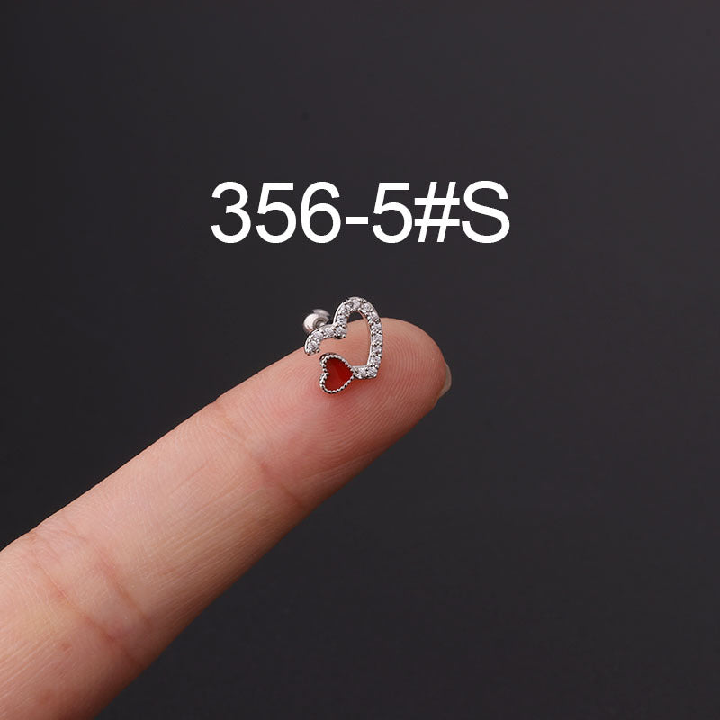 Twist Ball Ear Bone Piercing Zircon Earrings