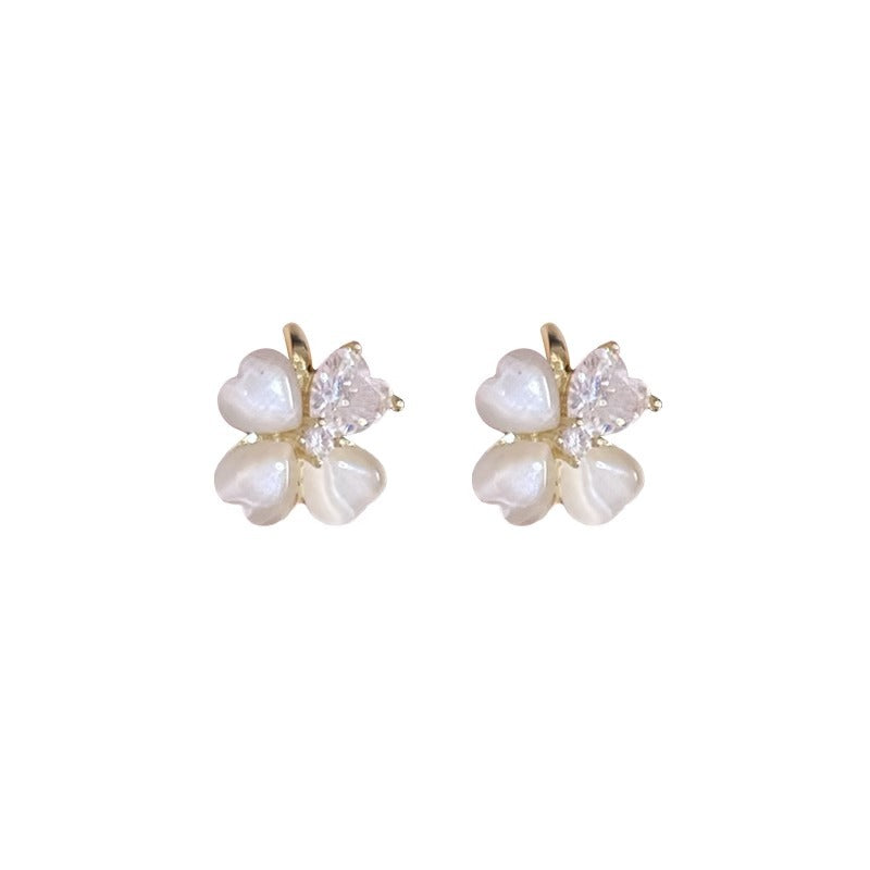 Opal Flower Love Heart Light Luxury Rings