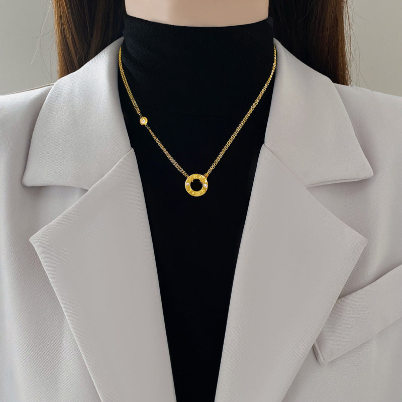 Body Titanium Steel Personality Minimalist Furnace Real Gold Necklaces