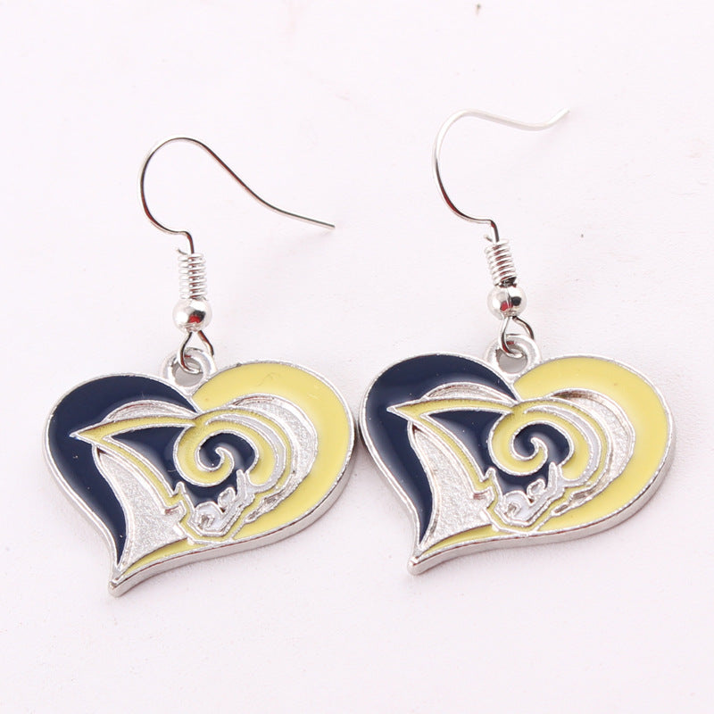 Oil Dripping Sports Team Series Denim Steel Pirate Earrings
