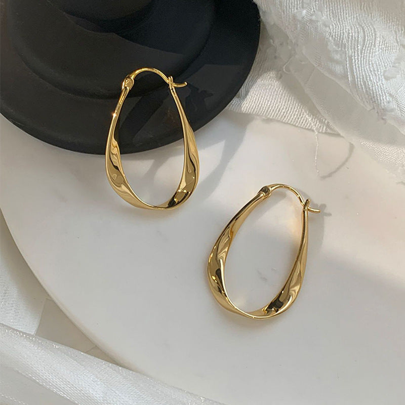 Women's Irregular Oval Metal Retro Minority Unique Design Fashion High-grade Rings