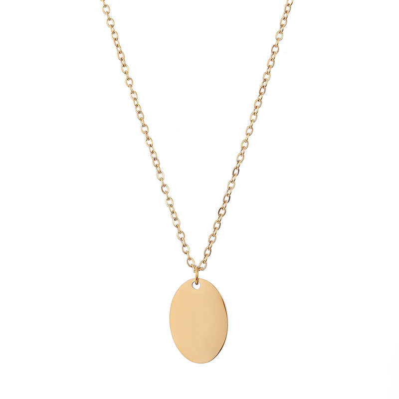 Simple Oval Glossy Female Gold-plated Clavicle Necklaces