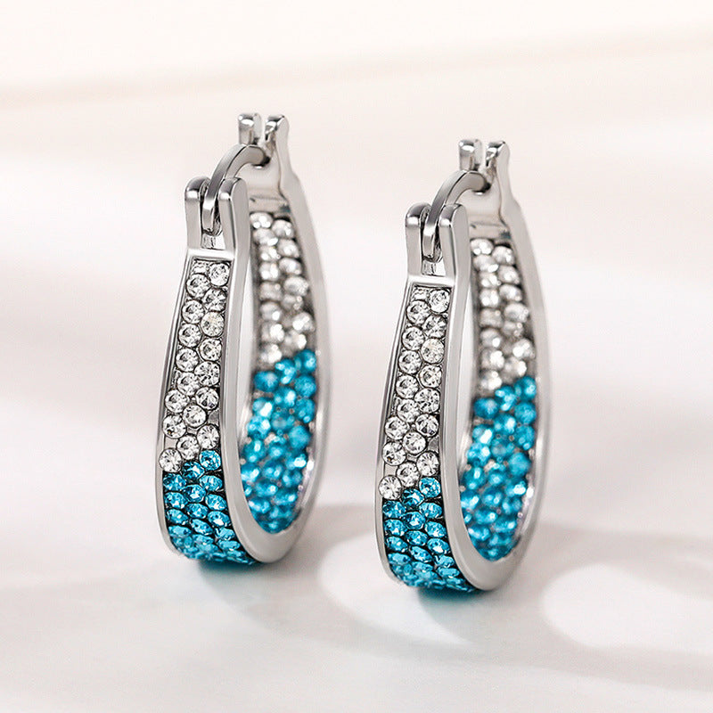 Women's Ear Clip Retro Ethnic Style Diamond Earrings