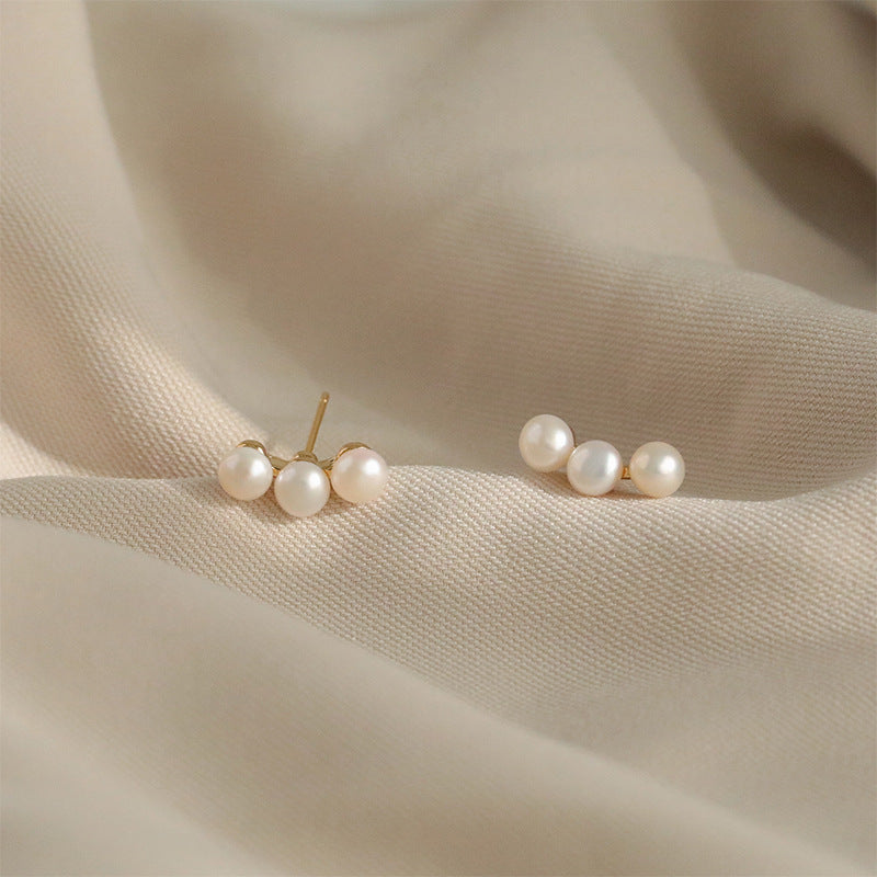 Women's Sier Pin Korean Style High Sense Special Earrings