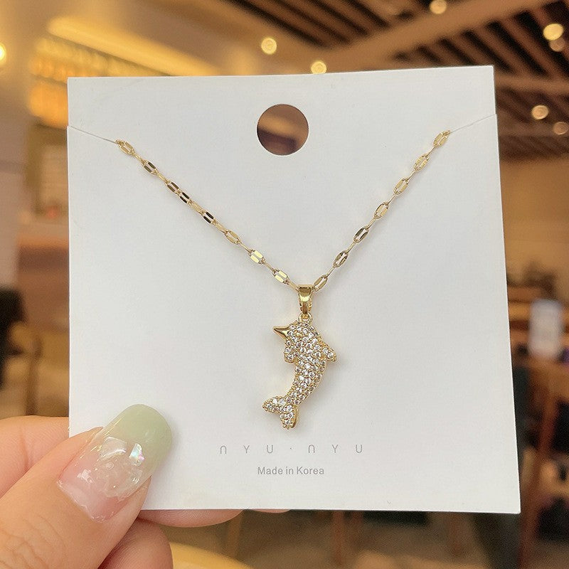 Women's Ocean Style Fish Ornament Random Match Titanium Necklaces