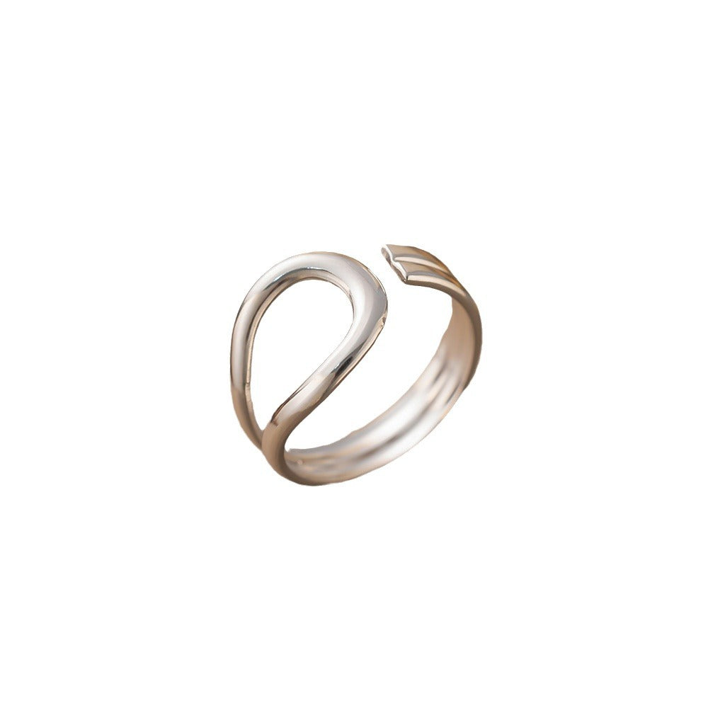 Steel Color Fashion Stainless Simple Geometric Rings