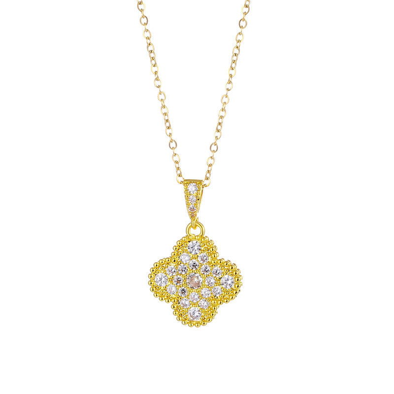 Women's Double-sided Clover Titanium Steel Elegant Light Necklaces