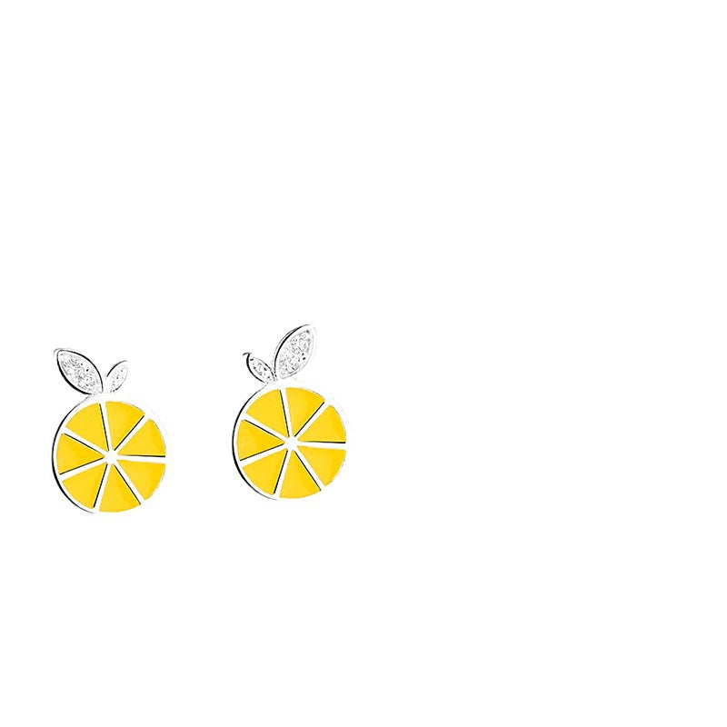 Fresh Summer Cute Lemon Sweet Personality Korean Style Fruit Stud Earrings