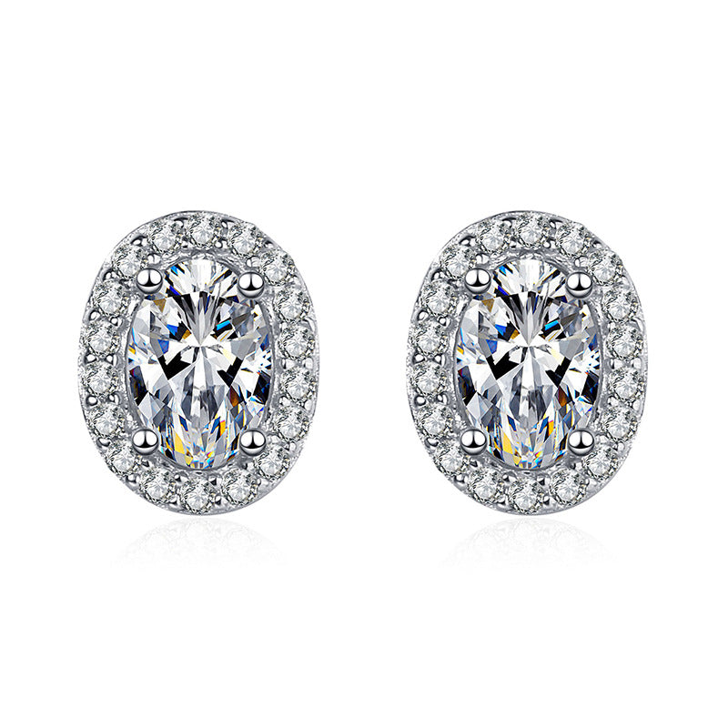 Women's Sier Platinum Plated Color Karat Moissanite Earrings