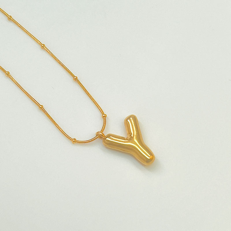 Female Summer Clavicle Chain Stainless Gold-plated Letters High-grade Necklaces