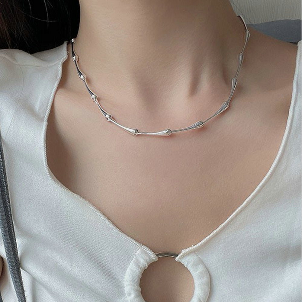 Women's Bamboo Chain Affordable Luxury Style Clavicle French Simple Temperament Necklaces