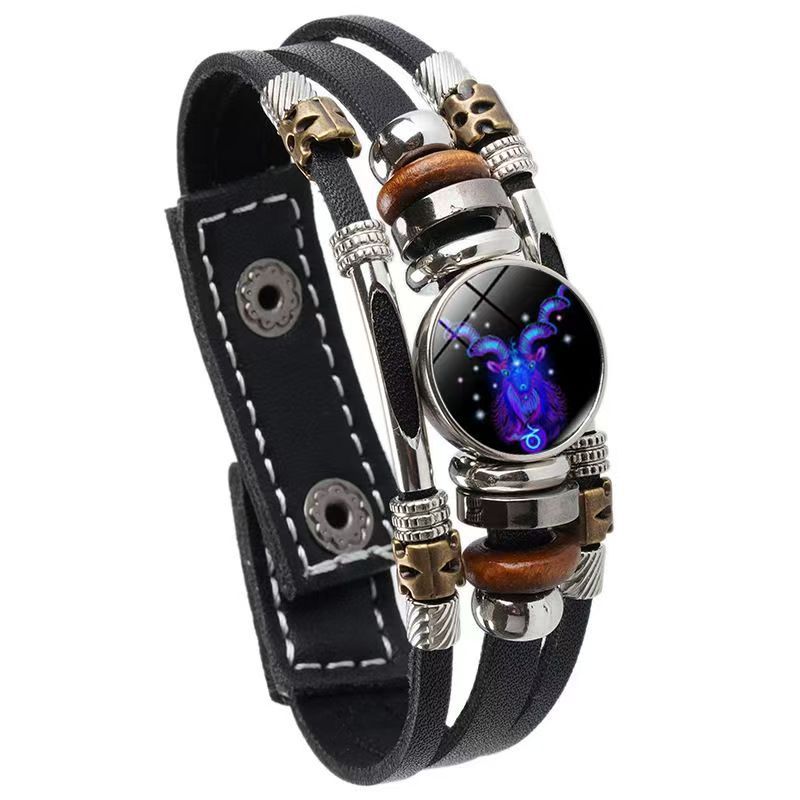 Twee Constellation Luminous Couple Leather Rope Brace Lace Simple Bracelet