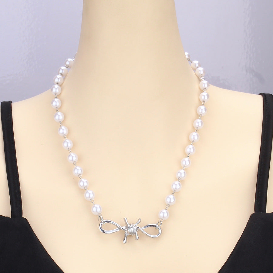 Pearl Cross Hip Hop Punk Double Necklaces