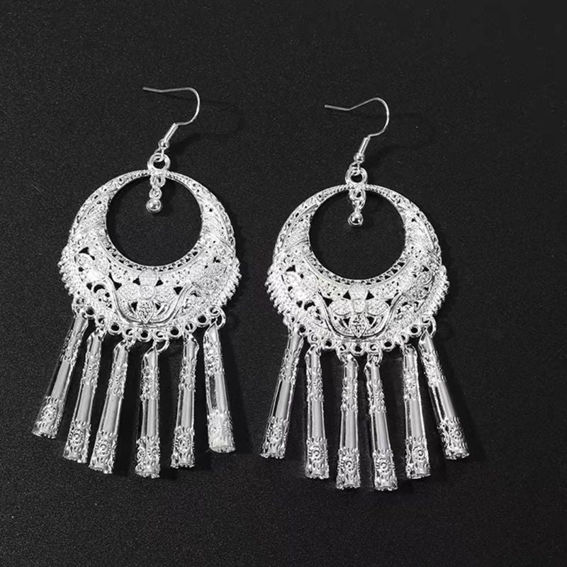Imitation Miao Sier Ethnic Style Peacock Earrings
