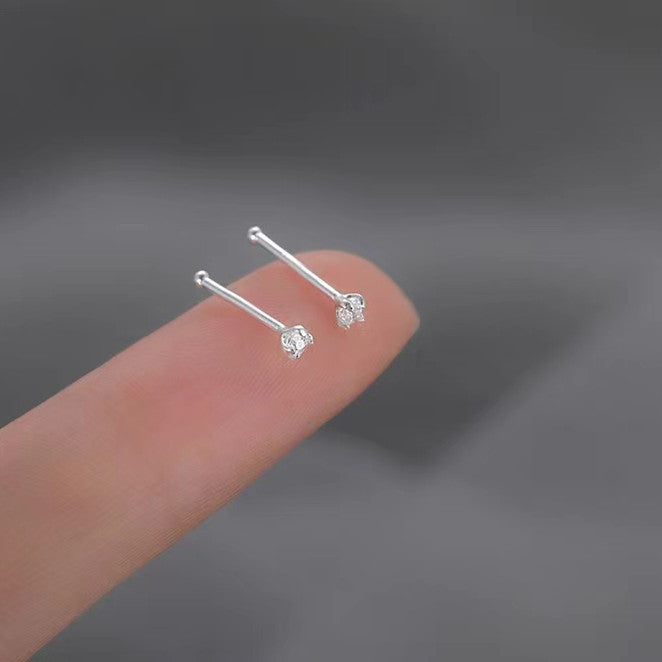 Sier Mini Delicate Light Luxury Minority Design Sense Daily Stud Earrings