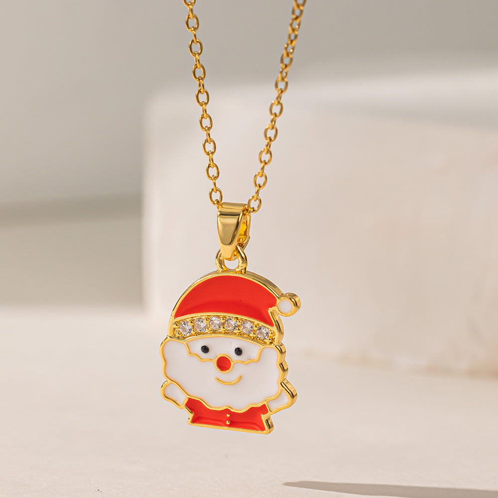 Women's Christmas Series Personality Cute Fashion Snowman Necklaces